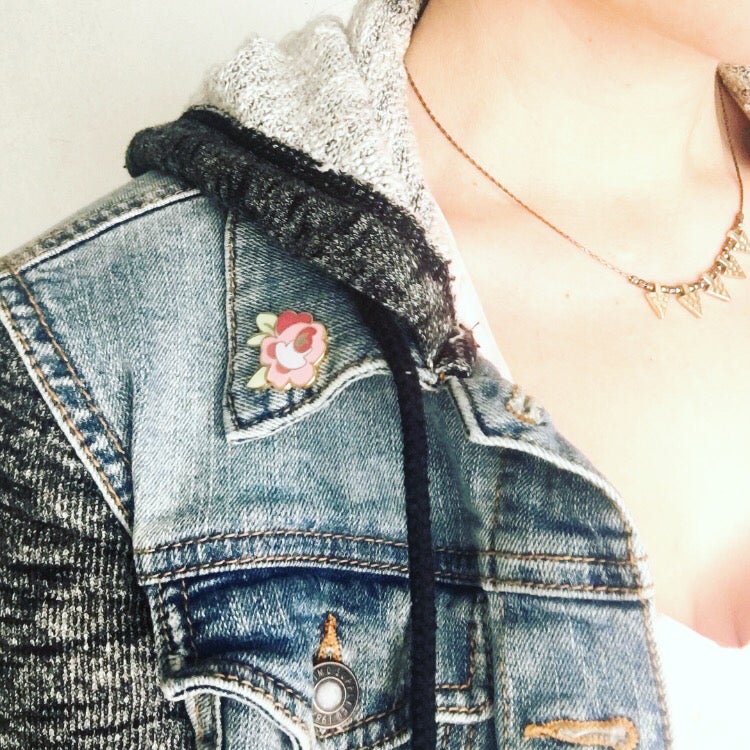 Pockets with Posies Enamel Pin